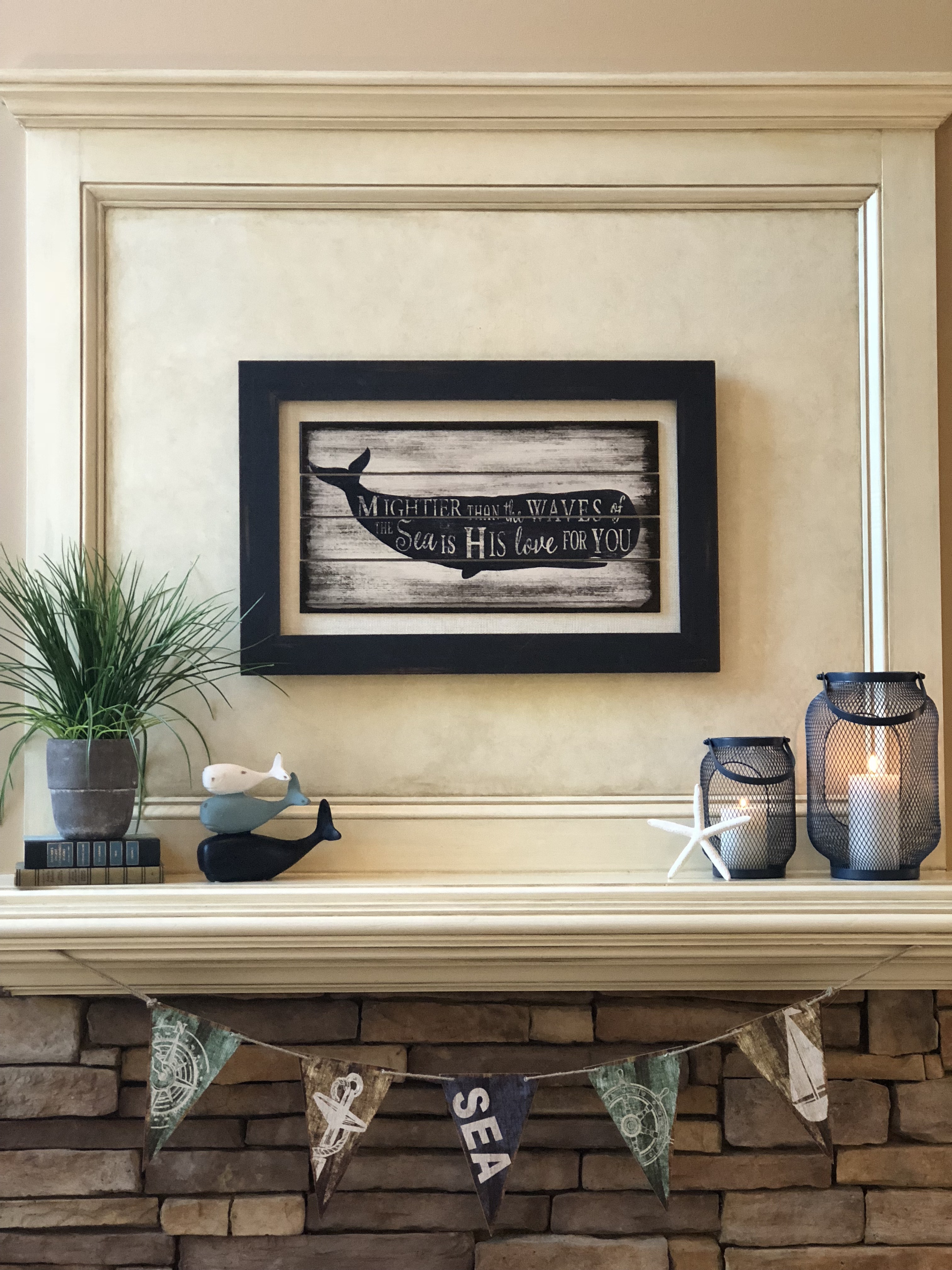 Coastal Mantel – Mightier than the waves of the sea is His love for you